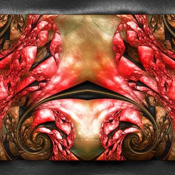3D rendering of plastic fractal on leather Stock Illustration