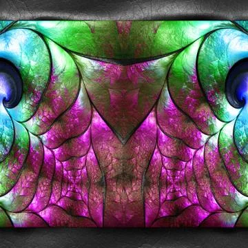 3D rendering of plastic fractal on leather Stock Illustration