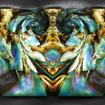 3D rendering of plastic fractal on leather Stock Illustration