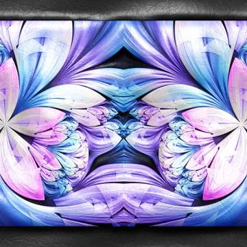 3D rendering of plastic fractal on leather Stock-Illustration