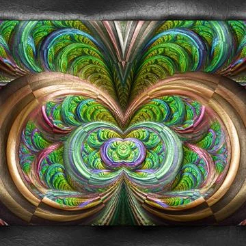 3D rendering of plastic fractal on leather Stock Illustration