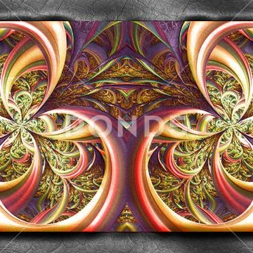 3D rendering of plastic fractal on leather Stock Illustration