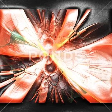 3D rendering of plastic fractal on leather Stock Illustration