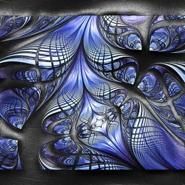 3D rendering of plastic fractal on leather Stock Illustration