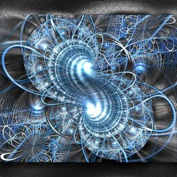 3D rendering of plastic fractal on leather Stock Illustration