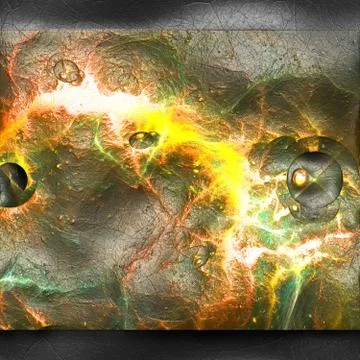3D rendering of plastic fractal on leather Stock Illustration