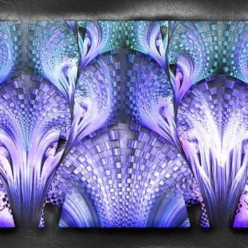 3D rendering of plastic fractal on leather Illustrazione stock