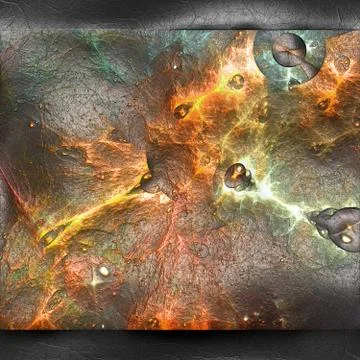 3D rendering of plastic fractal on leather Stock Illustration