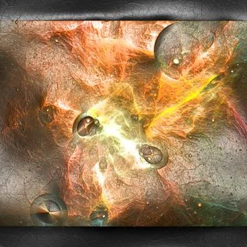 3D rendering of plastic fractal on leather Illustrazione stock
