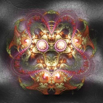 3D rendering of plastic fractal on leather Stock Illustration