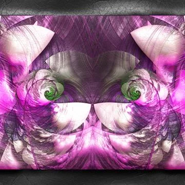 3D rendering of plastic fractal on leather Stock Illustration