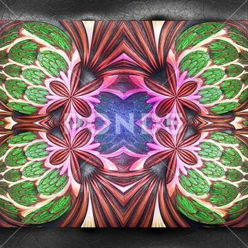 3D rendering of plastic fractal on leather Stock Illustration