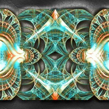 3D rendering of plastic fractal on leather Stockillustratie