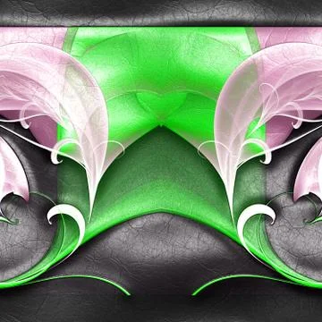 3D rendering of plastic fractal on leather Stock Illustration