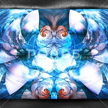 3D rendering of plastic fractal on leather Stock Illustration
