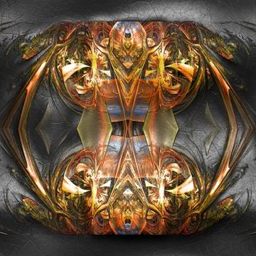 3D rendering of plastic fractal on leather Illustrazione stock