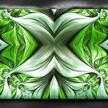 3D rendering of plastic fractal on leather Stock Illustration