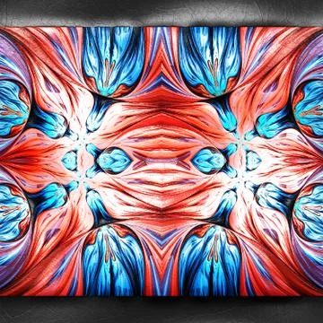 3D rendering of plastic fractal on leather Stock Illustration