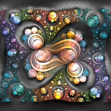 3D rendering of plastic fractal on leather Illustrazione stock
