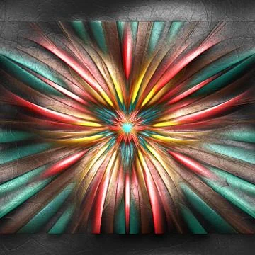 3D rendering of plastic fractal on leather Stock Illustration