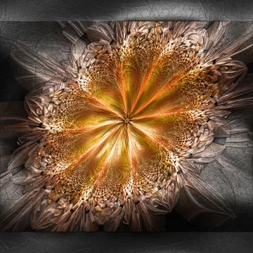 3D rendering of plastic fractal on leather Stock Photos