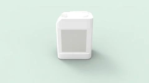 3d rendering of a plastic industrial canister isolated in studio background Illustrazione stock
