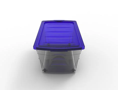 3d rendering of a plastic see through storage box isolated in white backgroun Stock Illustration