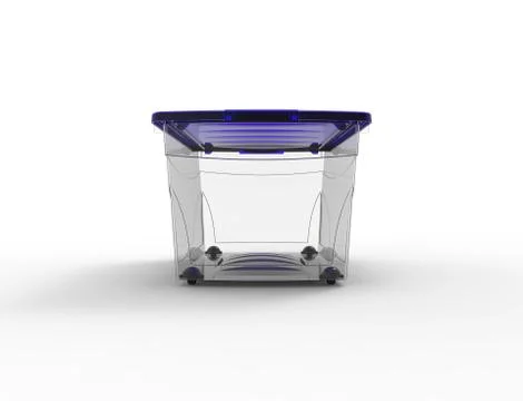 3d rendering of a plastic see through storage box isolated in white backgroun Stock Illustration