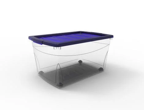 3d rendering of a plastic see through storage box isolated in white backgroun Stock Illustration