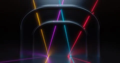 3d rendering. A platform or pedestal for your object presentation. Illuminati Stock Illustration