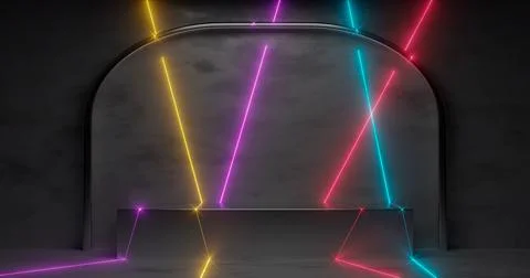 3d rendering. A platform or pedestal for your object presentation. Illuminati Stock Illustration