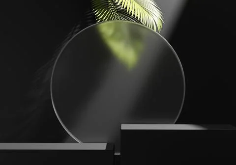 3D rendering platform podium with plant product presentation background Stock Illustration