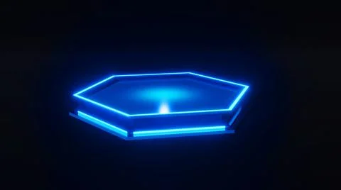 3d rendering platform sci-fi style glow hexagon model Stock Illustration