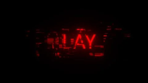 3D rendering play text with screen effects of technological glitches イラスト素材