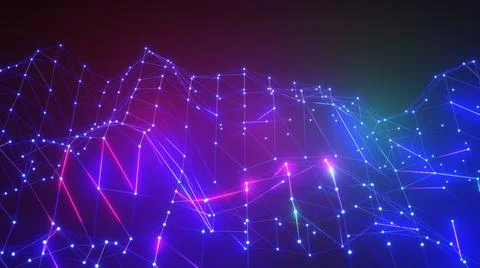 3D Rendering. Plexus Style. Abstract technology big data background concept,  イラスト素材