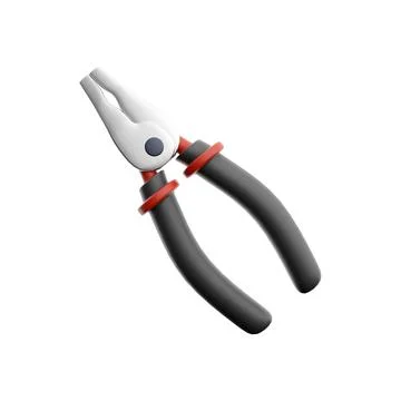 3D rendering of pliers with plastic handles on a white background. 3d rendering Stock Illustration