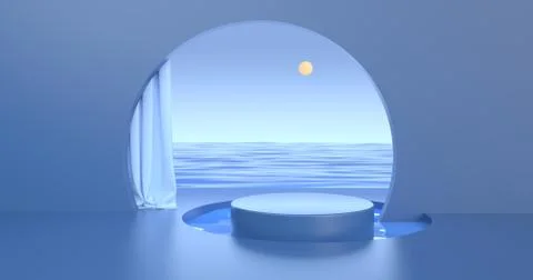 3d rendering of podium and geometry. Stock Illustration