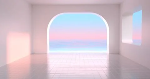 3d rendering of podium and geometry. Stock Illustration