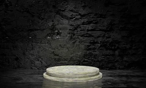 3D Rendering Podium Black Texture Background9 Stock Photos