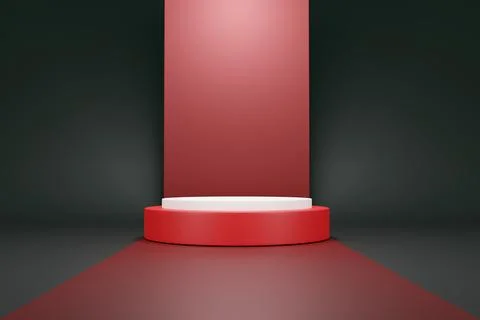 3D Rendering. Podium minimalist mock-up for products. Abstract background . Stock Illustration