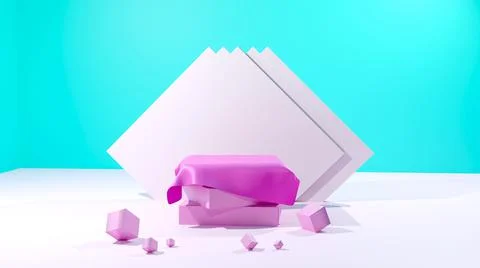 3d rendering podium for product placement and editable color Иллюстрация