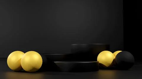 3d rendering podium for product placement and editable color Stock Illustration