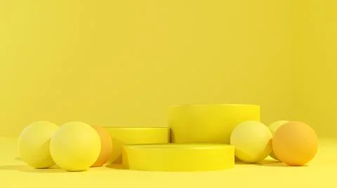 3d rendering podium for product placement and editable color Stock Illustration