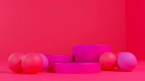 3d rendering podium for product placement and editable color Stock Illustration