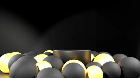3d rendering podium for product placement and editable color Stock Illustration