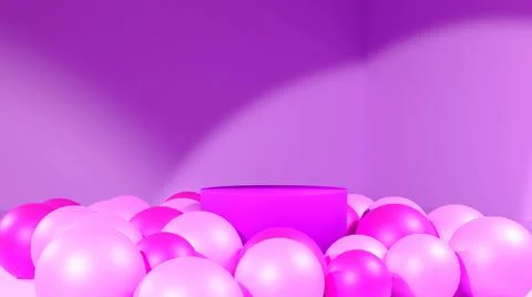 3d rendering podium for product placement and editable color Stock Illustration
