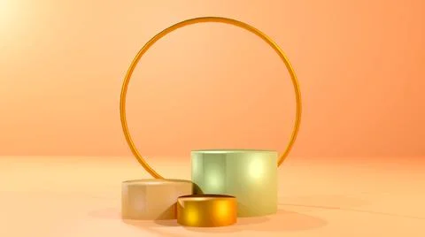 3d rendering podium for product placement and editable color Stock Illustration
