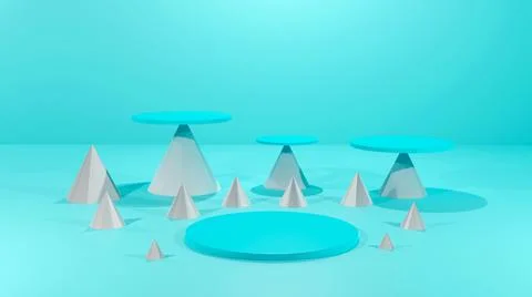 3d rendering podium for product placement and editable color Stock Illustration