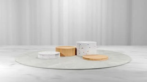 3d rendering podium for product placement and editable color Stock Illustration