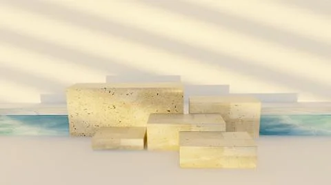 3d rendering podium for product placement and editable color Stock Illustration